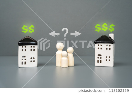 The family chooses housing based on price. Purchase Price or Rent. Cost of Living. New vs. Older Homes and Renovation Potential. Energy Efficiency and Ongoing Maintenance 118102359