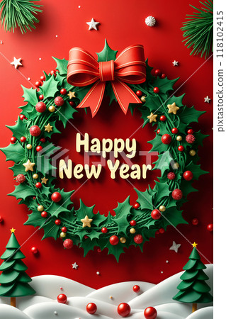 Festive holiday greeting card. 118102415