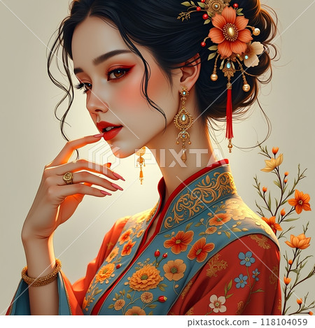 female, lady, woman 118104059