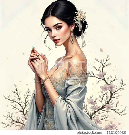 female, lady, woman 118104088