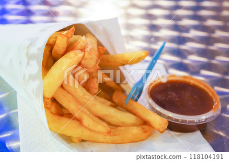 Famous Belgian delicacy: French fries Famous Belgian delicacy: French fries 118104191