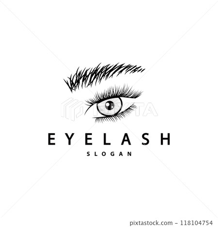 Eyelash Logo, Simple Design for Women's Care Beauty Business Brand Illustration Template Eyelash Logo, Simple Design for Women's Care Beauty Business Brand Illustration Template 118104754