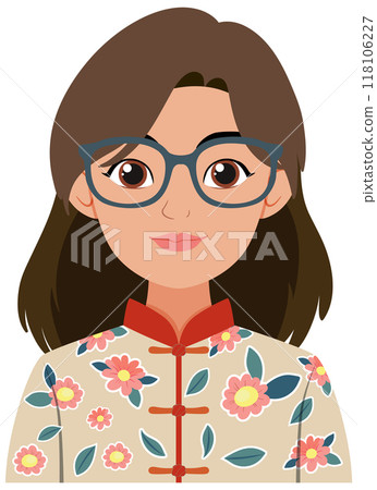 Woman in Floral Traditional Costume 118106227