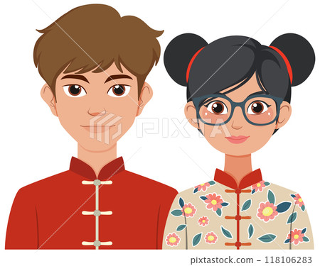 Traditional Couple in Cultural Attire 118106283