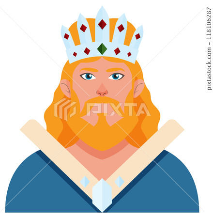 Regal King with Crown Illustration 118106287