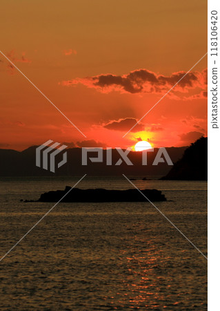 從江田島（大垣町）看到的美麗夕陽 118106420