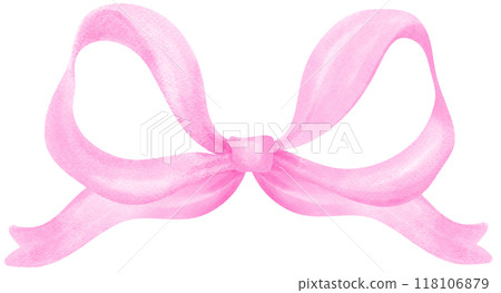 Coquette Bright Pink Christmas Ribbon Bow Watercolor Coquette Bright Pink Christmas Ribbon Bow Watercolor 118106879