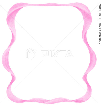 Coquette Bright Pink Ribbon Frame Watercolor Coquette Bright Pink Ribbon Frame Watercolor 118106887
