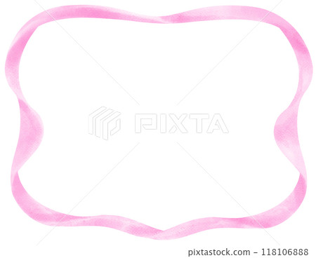 Coquette Bright Pink Ribbon Frame Watercolor Coquette Bright Pink Ribbon Frame Watercolor 118106888