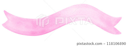 Coquette Bright Pink Ribbon banner Frame Watercolor Coquette Bright Pink Ribbon banner Frame Watercolor 118106890