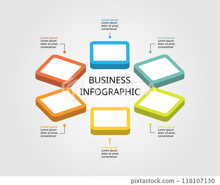 timeline step for infographic presentation template with 6 element for banner 118107130