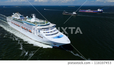 Cruise ship Peace Boat Pacific World Uraga Channel Navigation 118107453