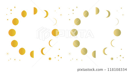 Background illustration of phases of the moon and stars Age of the moon 118108334