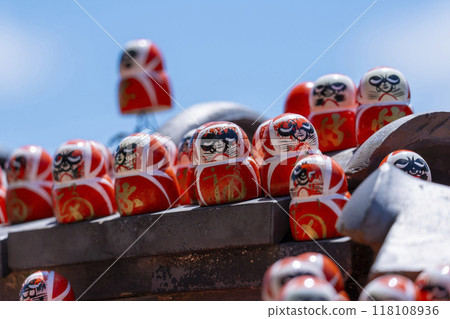 Katsuo-ji Temple: Small Daruma dolls placed around the temple grounds Katsuo-ji Temple: Small Daruma dolls placed around the temple grounds 118108936