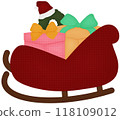 Sleigh with gift  118109012