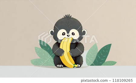 小猩猩與香蕉的插圖 118109265