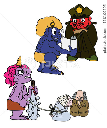 Even the decisions of hell depend on money. Character set/The Trial of the Demon, the Demon, and the Sinner, No. 2 Even the decisions of hell depend on money. Character set/The Trial of the Demon, the Demon, and the Sinner, No. 2 118109295