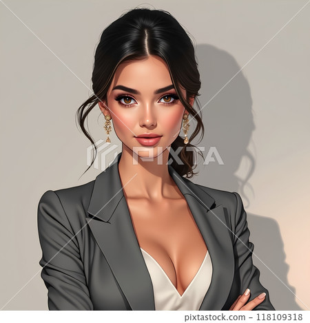 穿西裝的年輕女子 118109318