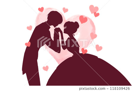A prince kissing the back of the princess's hand - Shadow art - Heart 118109426