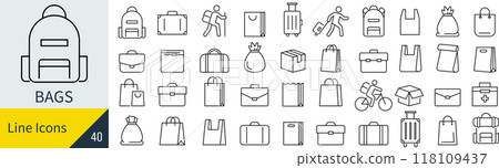 Bag icon set - Stock Illustration [118109437] - PIXTA