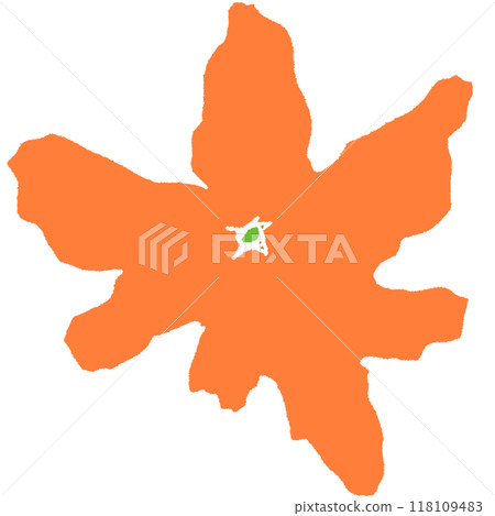 沒有線條畫的鉛筆繪畫風格的橘子的彩色插圖 118109483