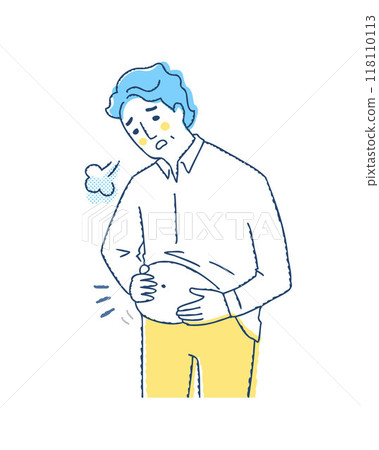 A man who is concerned about his belly 118110113