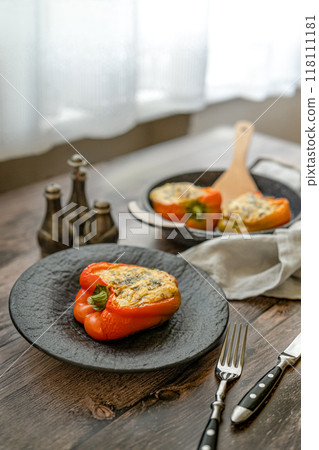 Roasted goat cheese stuffed bell peppers 118111181