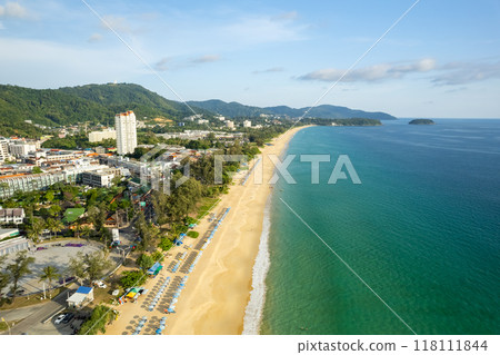 High angle view Beautiful Sea in summer high season at Phuket island Thailand 118111844