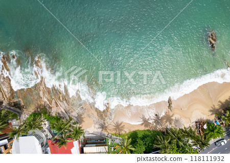 High angle view Beautiful Seashore in summer high season at Phuket island Thailand 118111932