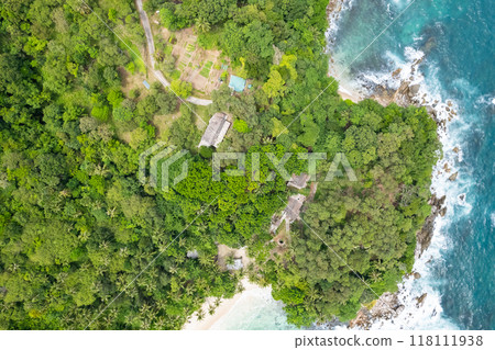 High angle view Beautiful Seashore in summer high season at Phuket island Thailand 118111938