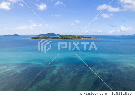 High angle view Beautiful Sea in summer high season at Phuket island Thailand 118111956
