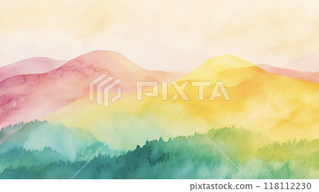 Spring scenery with mountains AI image Spring scenery with mountains AI image 118112230