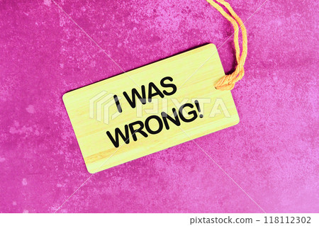 I WAS WRONG on a card with a rope on an abstract background 118112302
