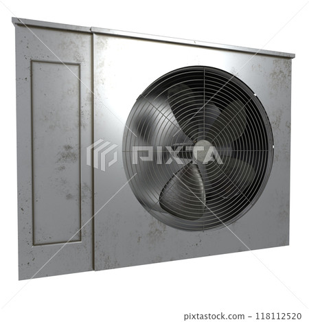 3D rendering of an industrial wall fan with a vintage metal design 118112520