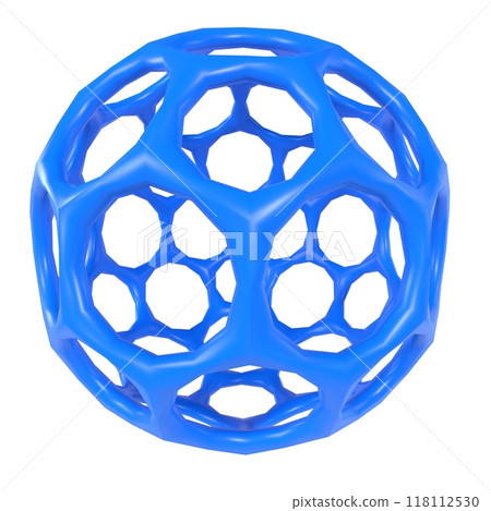 Intricate blue 3D render of a geometric shape with hollow sections Intricate blue 3D render of a geometric shape with hollow sections 118112530