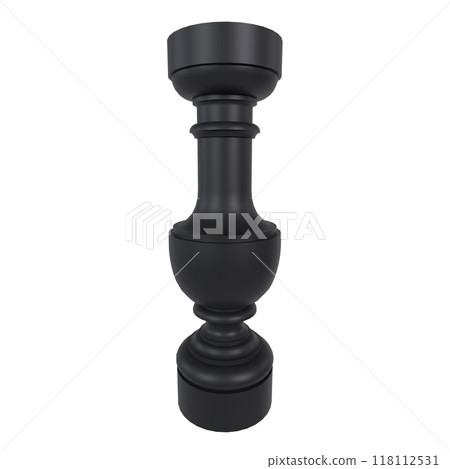 Stylish black pawn from a chess set in modern design and 3D rendering Stylish black pawn from a chess set in modern design and 3D rendering 118112531