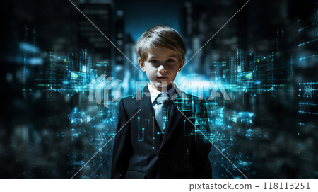 Virtual Space Business Child Male Twenty Generative AI 118113251