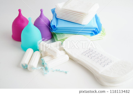 Sanitary hygiene set for women menstrual period cycle protection. 118113482