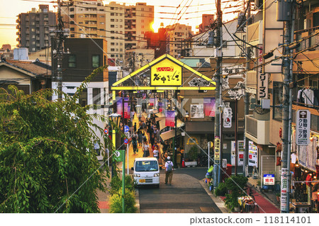 Tokyo, Yanaka Ginza, Yanaka Ginza Shopping Street, Sunset view from Yuyake Dandan, Yanesen Walking Course 118114101