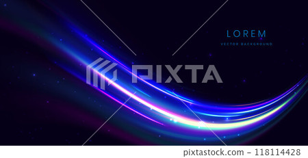 Abstract technology futuristic glowing lines neon blue on dark blue background with lighting effect. Abstract technology futuristic glowing lines neon blue on dark blue background with lighting effect. 118114428