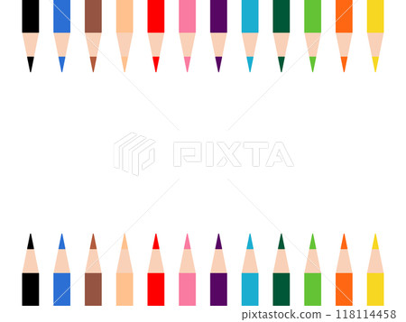 Simple 12-color colored pencil frame Simple 12-color colored pencil frame 118114458