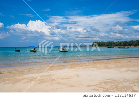 Beautiful beach and sand texture in sunny summer day background Beautiful beach and sand texture in sunny summer day background 118114637