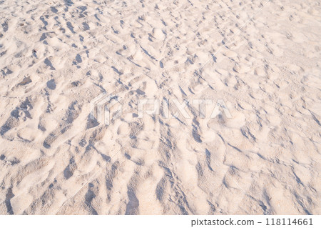 High Quality Detail Of Sand texture background Top view. Beautiful nature and travel background High Quality Detail Of Sand texture background Top view. Beautiful nature and travel background 118114661