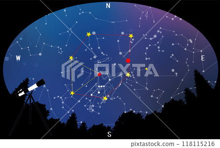 冬季星座：森林夜空、冬季三角、冬季菱形 118115216