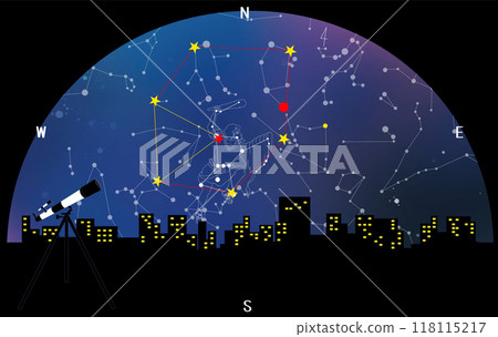 冬季星座:建築物、冬季三角形和冬季菱形 冬季星座:建築物、冬季三角形和冬季菱形 118115217