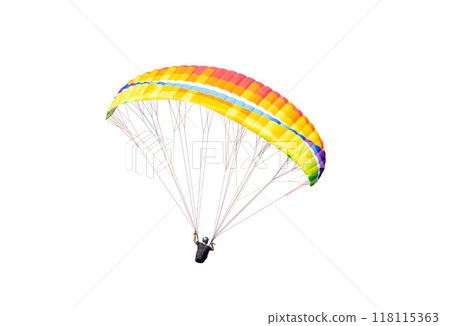 Bright colorful parachute on white background, isolated. 118115363