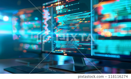 Abstract Digital Code Background Representing Data and Technology_8 118116274