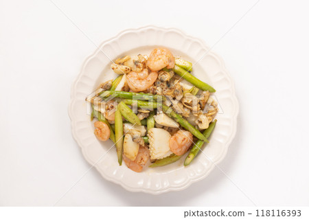 蒜炒海鮮拌蘆筍 蒜炒海鮮拌蘆筍 118116393