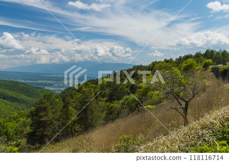 日本長野縣茅野市金星線沿線的白樺湖展望台看到的風景 118116714