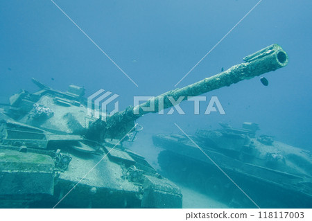 約旦亞喀巴的一艘沉沒的坦克 118117003